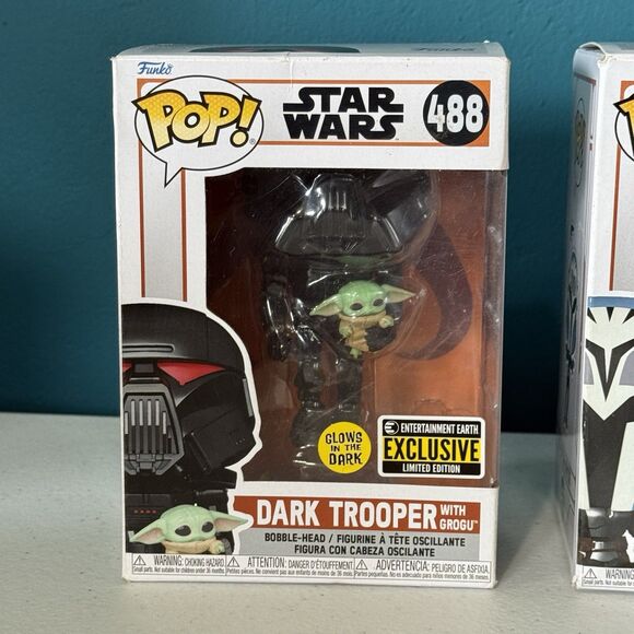 Funko Pop Star Wars Bo-Katan Kryze 463 and Dark Trooper w/ Grogu 488 Lot of 3 - Picture 2 of 6